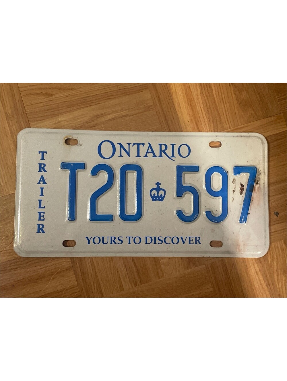 Ontario License Plate ON Canada Vintage Expired Province Trailer T20 597
